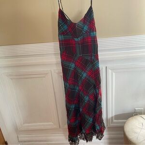 Plaid slip dress